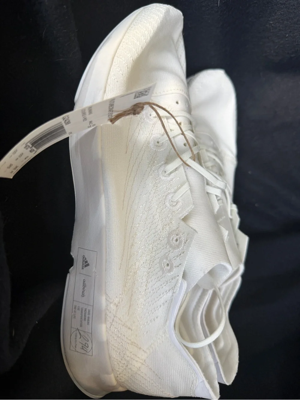 Allbirds x adidas Women’s White Knit Lace-Up Athletic Sneakers